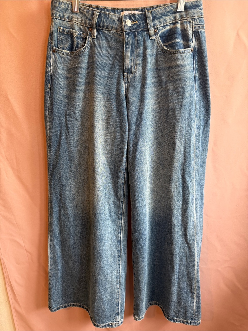 RSQ Women’s Low Rise Baggy Jeans in Light Blue Denim